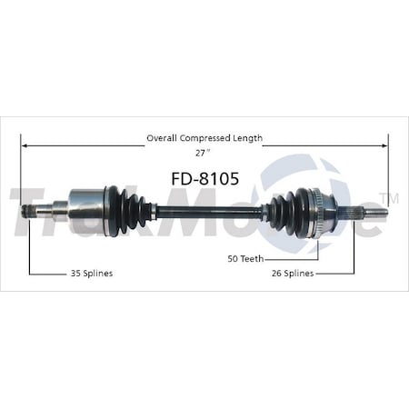 Surtrack Axle Cv Axle Shaft, Fd-8105 FD-8105